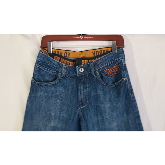 Sold! Vintage Y2K Ed Hardy By Christian Audigier Denim Graphic Jeans US 29 - Picture 2 of 8